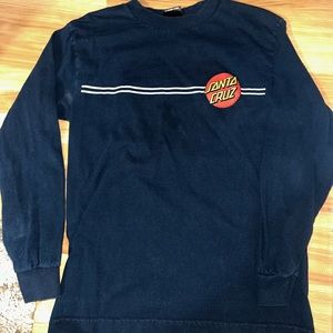 SANTA CRUZ SKATEBOARD NAVY BLUE LONG SLEEVE
